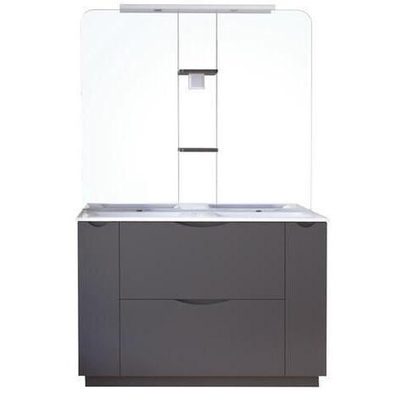 ONDEE Meuble à poser PALERMO - 120cm - Gris anthracite - laqué - Livré en kit