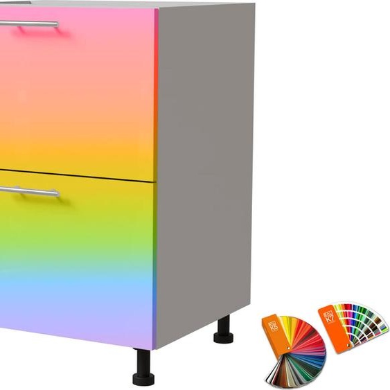 Meuble à tiroirs BRERRA 60 cm HETTICH Coulisse à sortie totale Couleur au choix BR-D2A/60/1A, RAL couleur au choix (K5 / K7), blanc