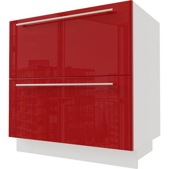 Meuble à tiroirs BRERRA 80 x 82 cm, laqué. Finition au choix : BR-D2 - 80, RAL 3002 rouge carmin brillant, blanc, REJS Comfort Box (tiroir à sortie totale)