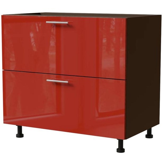 Meuble à tiroirs BRERRA 90 x 82 cm, laqué. Finition au choix : BR-D2 - 90, RAL 3002 rouge carmin brillant, lava, HETTICH InnoTech Atira (tiroirs à sortie totale)