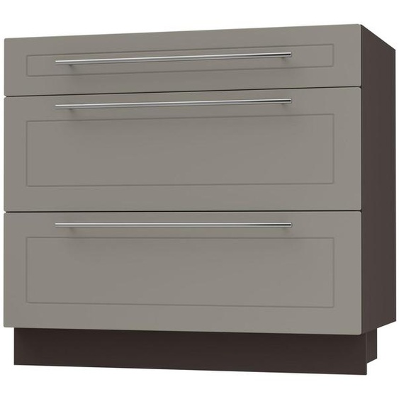 Meuble à tiroirs KVANTUM à extension partielle 90 cm, couleur du corps et de la façade au choix (Q-D3M/90), beige mat, lave