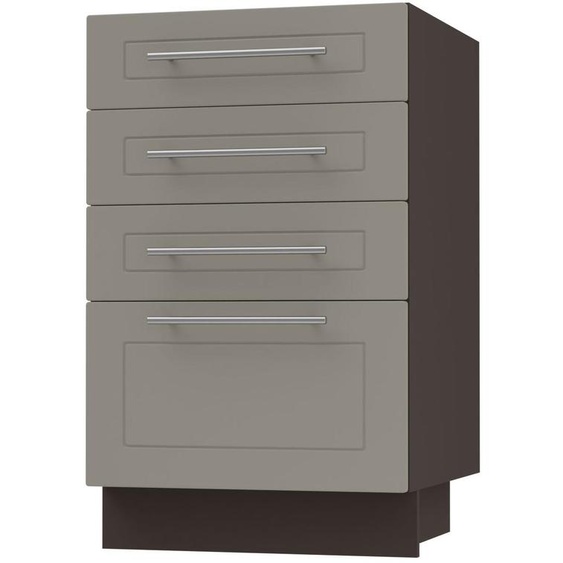 Meuble à tiroirs KVANTUM à extension totale 40 cm, couleur du corps et de la façade au choix (Q-D4A/40), beige mat, lave