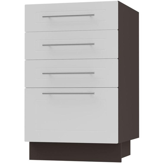 Meuble à tiroirs KVANTUM à extension totale 40 cm, couleur du corps et de la façade au choix (Q-D4A/40), blanc mat, lave
