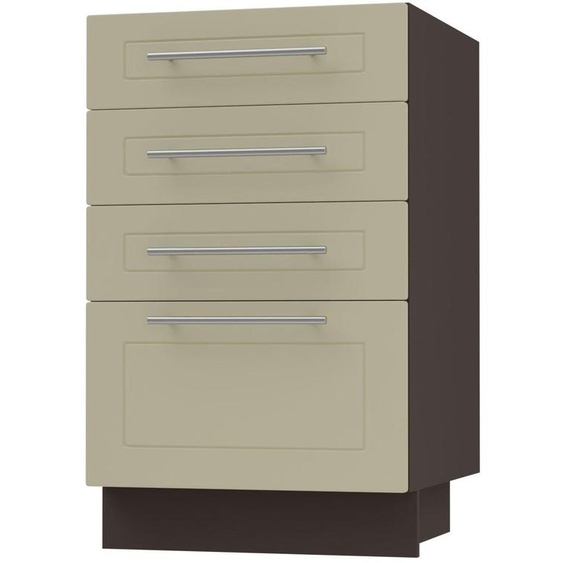 Meuble à tiroirs KVANTUM à extension totale 40 cm, couleur du corps et de la façade au choix (Q-D4A/40), vanille mat, lave