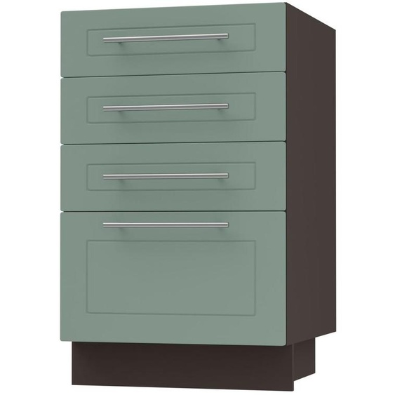 Meuble à tiroirs KVANTUM à extension totale 40 cm, couleur du corps et de la façade au choix (Q-D4A/40), vert menthe mat, lave