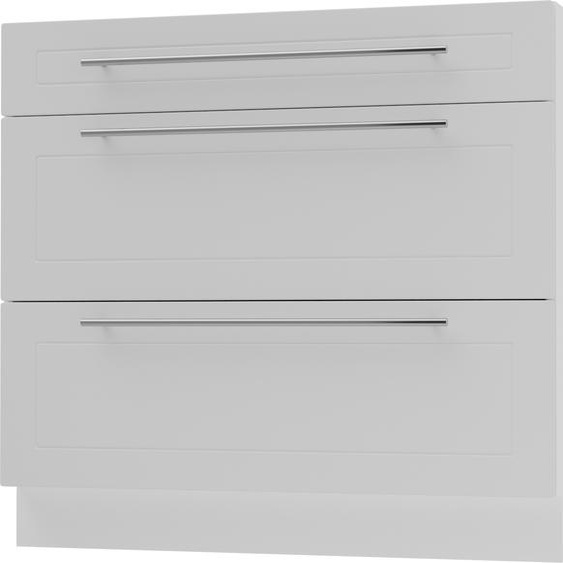 Meuble à tiroirs KVANTUM, coulisse partielle 90 cm, couleur du corps et de la façade au choix (Q-D3M/90), blanc mat, blanc