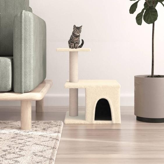 Meuble Arbre à chat avec colonnes à griffer en sisal Crème 48 cm - Arbres à chat 171786