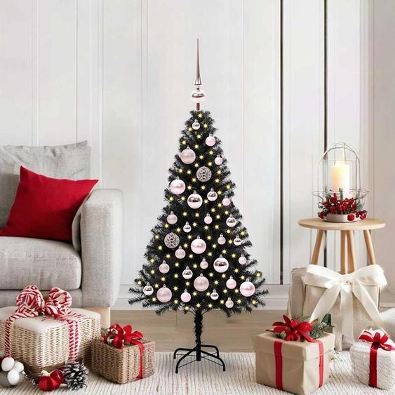 Meuble Arbre de Noël 150 LED avec support Noir 120 cm PVC - 8294377