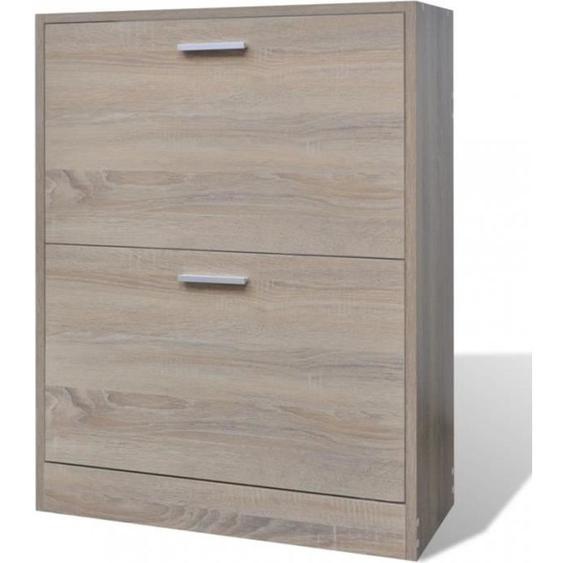 Meuble armoire à chaussure bois tiroirs 12 paires 2002041 - Marron - Bois - Classique - Intemporel