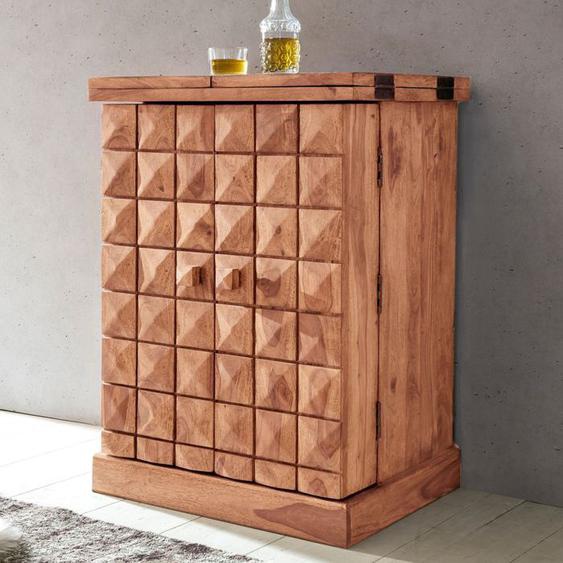 Meuble bar 65-130x50x91 cm en sheesham massif naturel - RAFFY