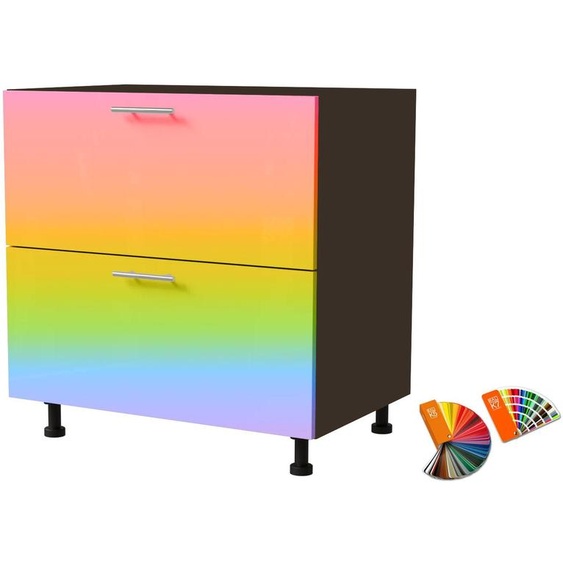 Meuble bas à tiroirs BRERRA 80 x 82 cm, laqué, finition au choix : BR-D2 - 80, couleur RAL au choix (K5 / K7), lava, HETTICH InnoTech Atira (tiroirs à sortie totale)