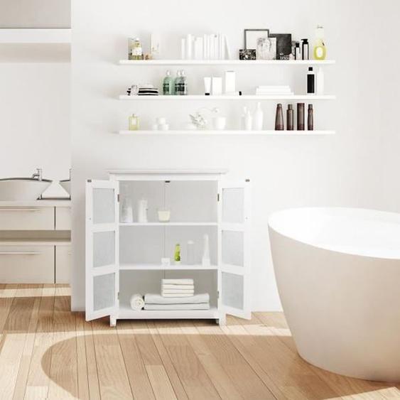 Meuble bas de rangement salle de bain, Teamson Home, blanc, 69 X 35 X 86