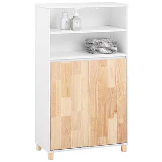Meuble Bas de Salle de Bain BZR143-WN SoBuy - avec 3 Compartiments - 64x33x110 cm