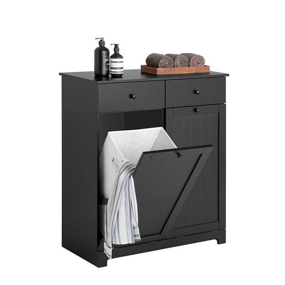 Meuble Bas de Salle de Bain BZR33-SCH SoBuy avec 2 Tiroirs - L78xP38xH91cm - Noir