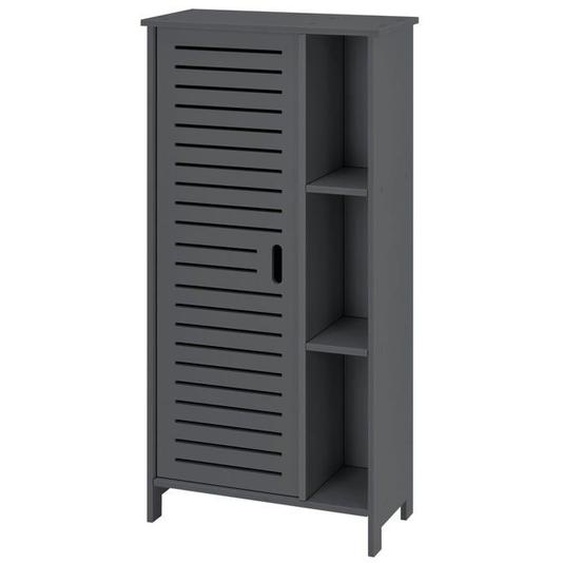 Meuble colonne pour salle de bain meuble de rangement a porte avec 3 etageres avec compartiments de stockage fermes bois