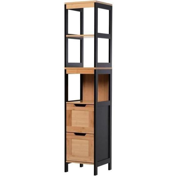 kleankin - meuble colonne - Bois - 30x30x144cm - Marron
