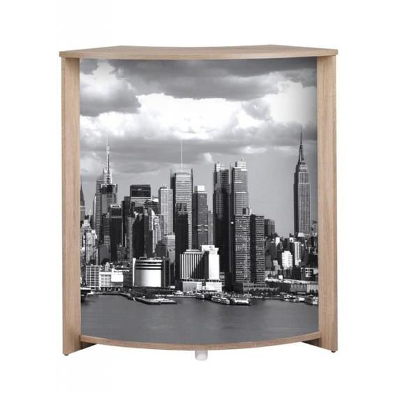 Meuble-Comptoir Bar Chêne 3 Niches 96,7 x 104,8 x 44,9 cm - Manhattan 508 - L 96.7 x l 44.9 x H 104.8 cm