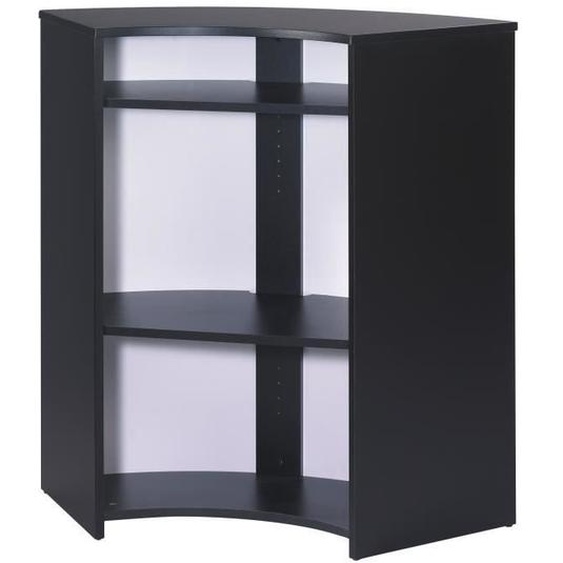 Meuble Comptoir Bar Noir 3 Niches Repose-Pieds Métal 106,9 x 104,8 x 53,3 cm - Blanc - L 106.9 x l 53.3 x H 104.8 cm