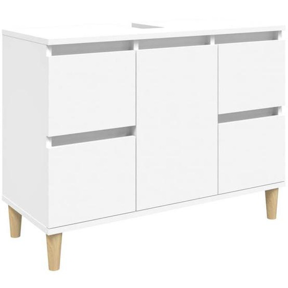 Meuble d evier armoire de lavabo 80 x 33 x 60 cm bois d ingenierie blanc