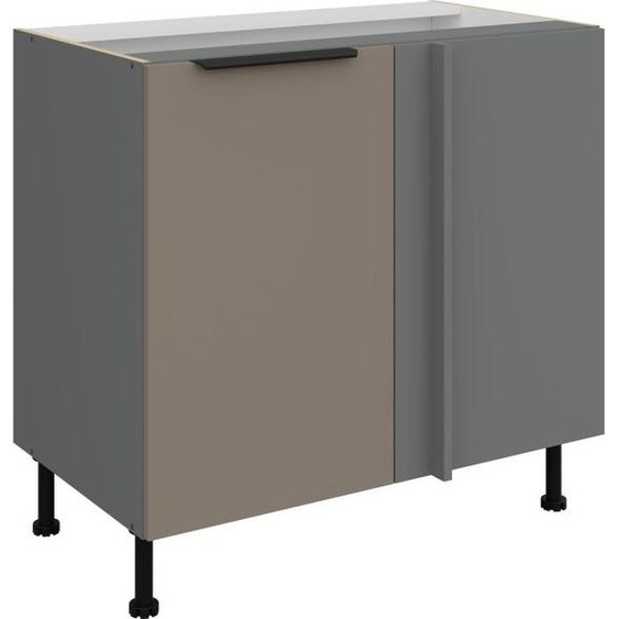 Meuble dangle allongé LUNARA - largeur 90 cm, beige foncé / anthracite
