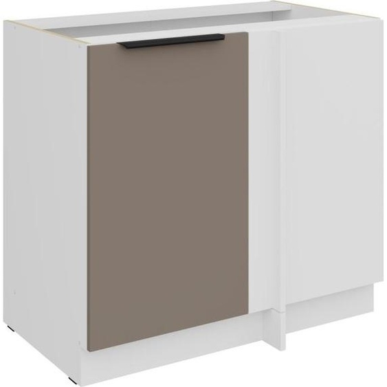 Meuble dangle allongé LUNARA - largeur 90 cm, beige foncé/blanc