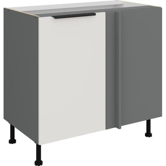 Meuble dangle allongé LUNARA - largeur 90 cm, blanc/anthracite
