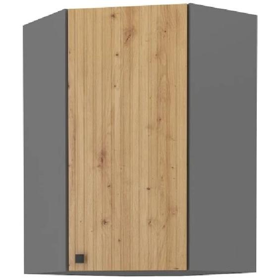 Meuble dangle haut NOMIN - 60x60 cm, chêne artisanal / anthracite