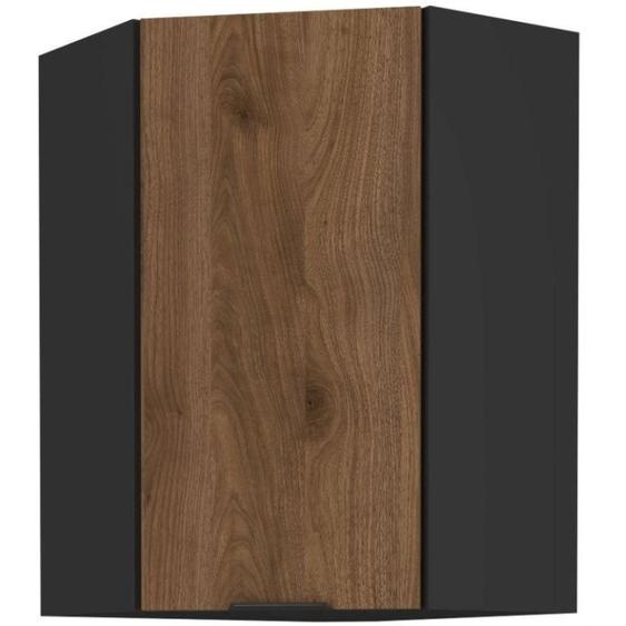 Meuble dangle haut TOVA 1 - 60x60 cm, noyer okapi / noir