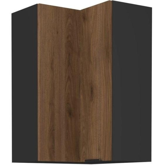 Meuble dangle haut TOVA 2 - 60x60 cm, noyer okapi / noir