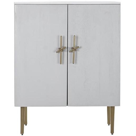 Meuble de bar en bois de manguier et fer - longueur 85 x profondeur 45 x hauteur 110 cm