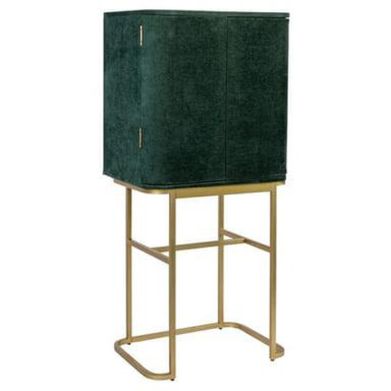 Meuble de bar velours vert Ava Morgana