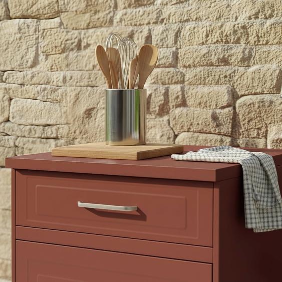 Meuble de cuisine extérieure 3 tiroirs brique - Oviala Memphis