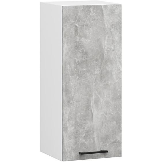 Meuble de cuisine haut AKORD W30 H720 Blanche, façade Gris 1 porte, 2 étagères 72x30x30 cm
