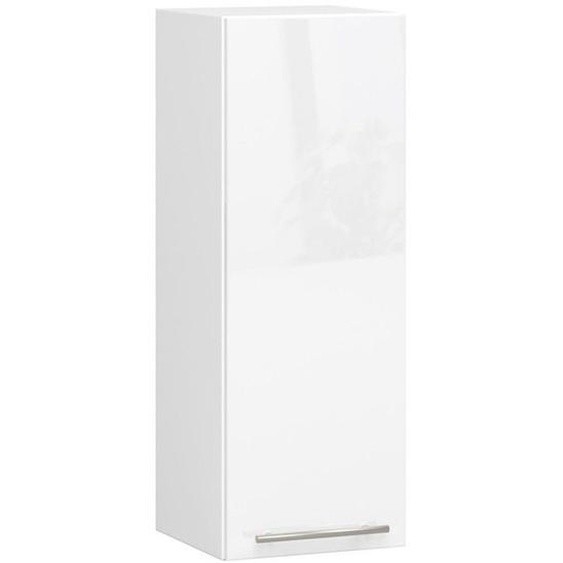 Meuble de cuisine haut AKORD W30 OLIWIA modulable Blanc 30 cm 1 porte façade Blanche Brillante 2 étagères 30x30x72 cm