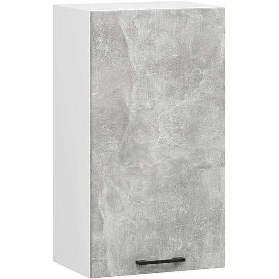 Meuble de cuisine haut AKORD W40 H720 Blanche, façade Gris 1 porte, 2 étagères 72x40x30 cm