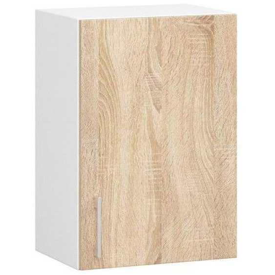 Meuble de cuisine haut AKORD W40 LIMA modulable Blanc 40 cm 1 porte façade Chêne Sonoma 2 étagères 40x30,5x58 cm