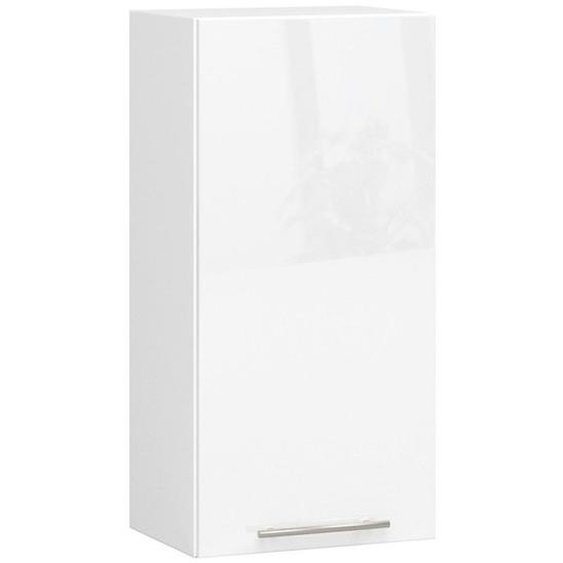 Meuble de cuisine haut AKORD W40 OLIWIA modulable Blanc 40 cm 1 porte façade Blanche Brillante 2 étagères 40x30x72 cm