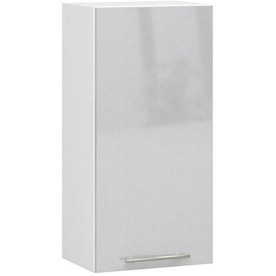 Meuble de cuisine haut AKORD W40 OLIWIA modulable Blanc 40 cm 1 porte façade Métallique Brillant 2 étagères 40x30x72 cm