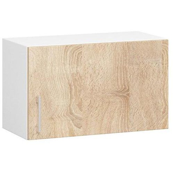 Meuble de cuisine haut AKORD W60 hotte LIMA modulable Blanc 60 cm 1 porte couleur Chêne Sonoma 1 étagère 60x30,5x29 cm