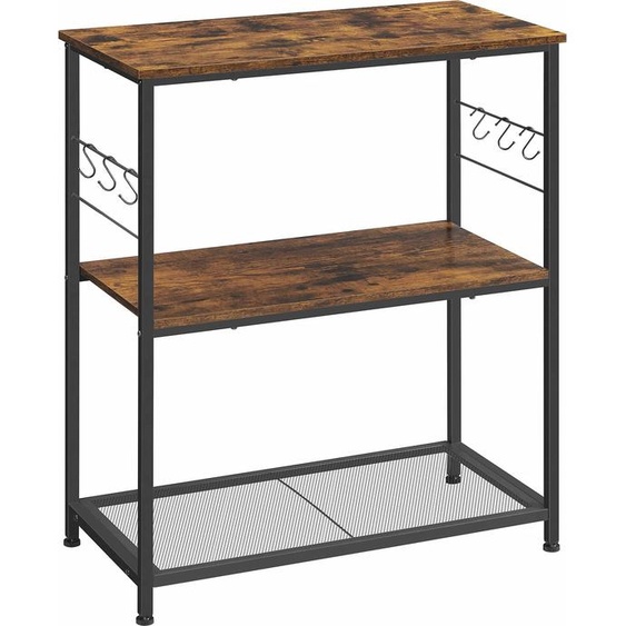 Meuble De Cuisine - Leobert - Brun Rustique/Noir Mat - 80 X 40 X 90 Cm