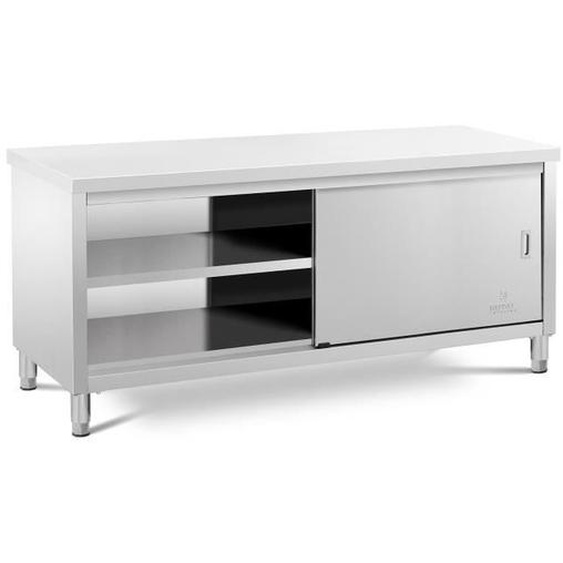 Meuble de cuisine - ROYAL CATERING - RCSSCB-200X60-E - Inox - 200 x 60 cm - Capacité 600 kg