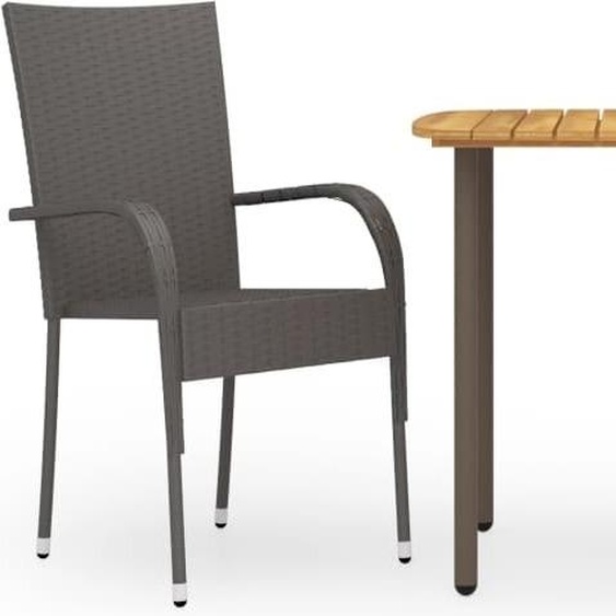 Meuble de jardin 3 pièces,salon de jardin Poly rotin brun DE97775