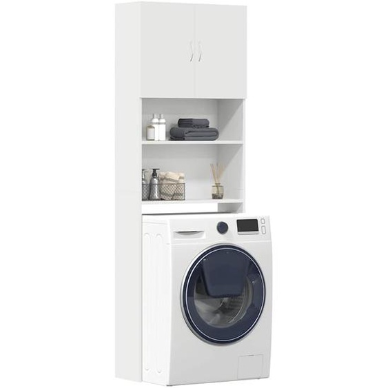 Meuble de machine à laver blanc bois dingénierie