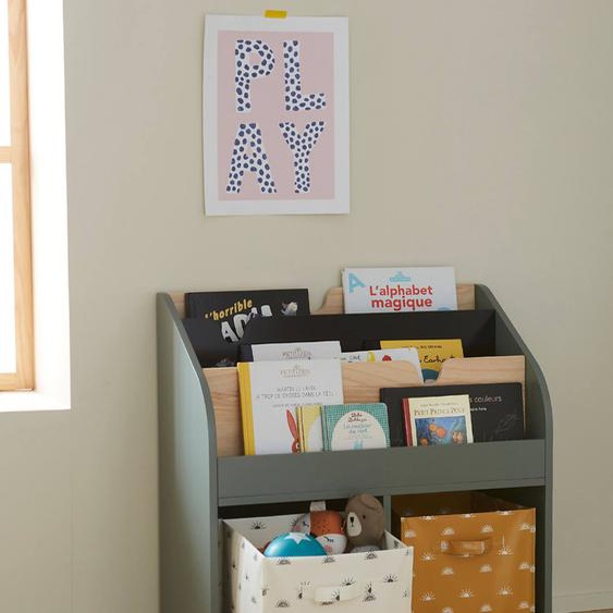 Meuble de rangement 2 cases + étagère-bibliothèque LIGNE SCHOOL vert