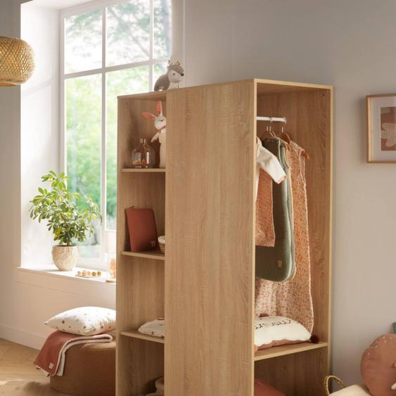 Meuble De Rangement Avec Étagères Et Penderie En Décor Bois - Up Marron