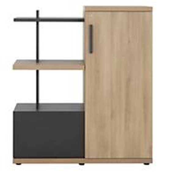 Meuble de rangement compact Osiris - L.108 x P.45 x H.123 cm - Chêne Bocage