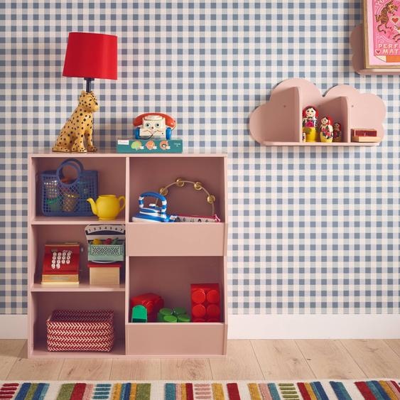 Meuble De Rangement Enfant, 3 Étagères Et 2 Espaces De Rangement Rose