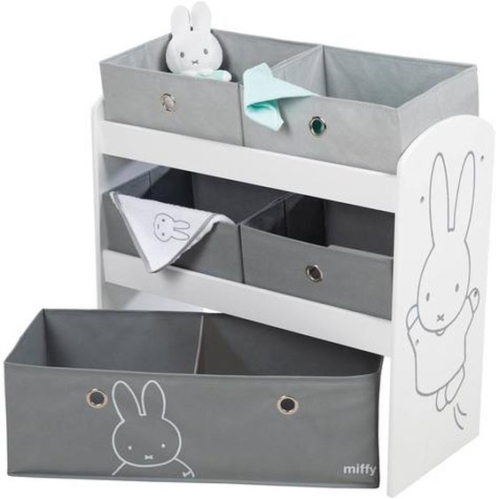 Meuble De Rangement Jouets Avec 5 Bacs En Toile Miffy