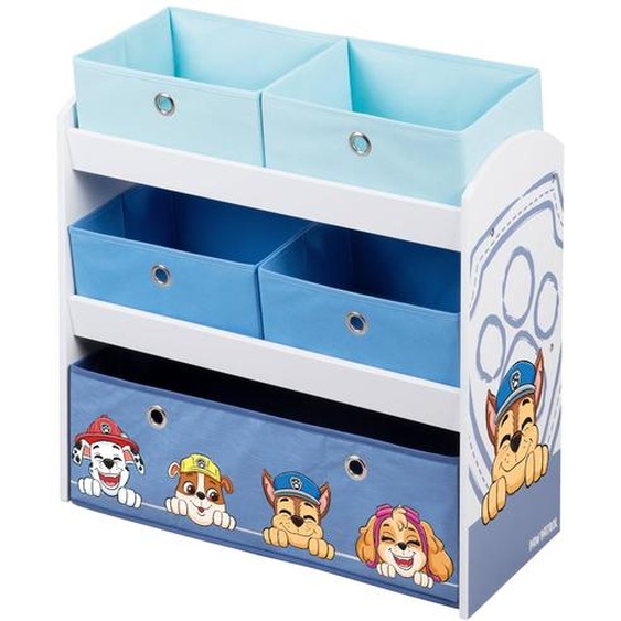 Meuble De Rangement Jouets Avec 5 Bacs En Toile Paw Patrol