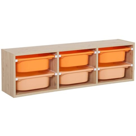 Meuble De Rangement Pour Enfant 6 Bacs De Rangement Colorés Sora Orange